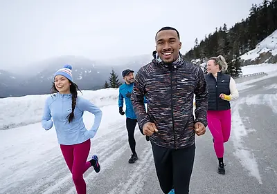 Group running in the winter